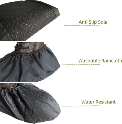 Reusable Shoe Covers, Non Slip Water Resistant Boot Covers for Construction &Household, 2 Pairs Extra Large Durable Overshoes to Keep Carpet Floors Clean