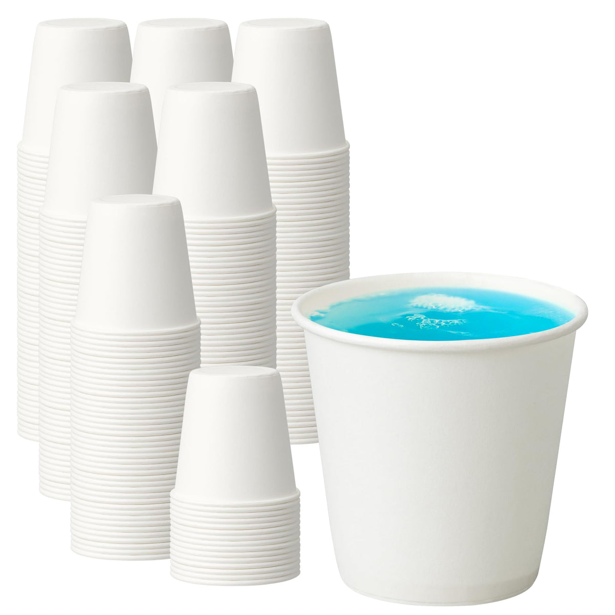 200 Pack 8oz Kraft Coffee Cups, Brown Kraft Disposable Paper Coffee Cups, Hot Coffee Cups & Cold Coffee Cups, Food-Safe Kraft Paper Cups, Heavy-Duty Disposable Paper Cups for Coffee, Tea, Cocoa, Water