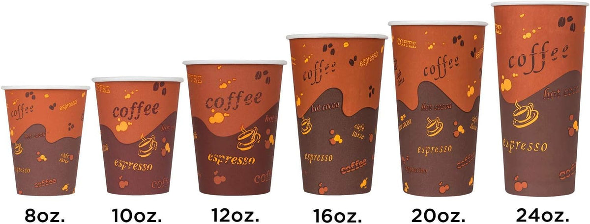 Karat [10oz - 1,000ct Coffee Cups, Paper Hot Cups, 90mm Diameter