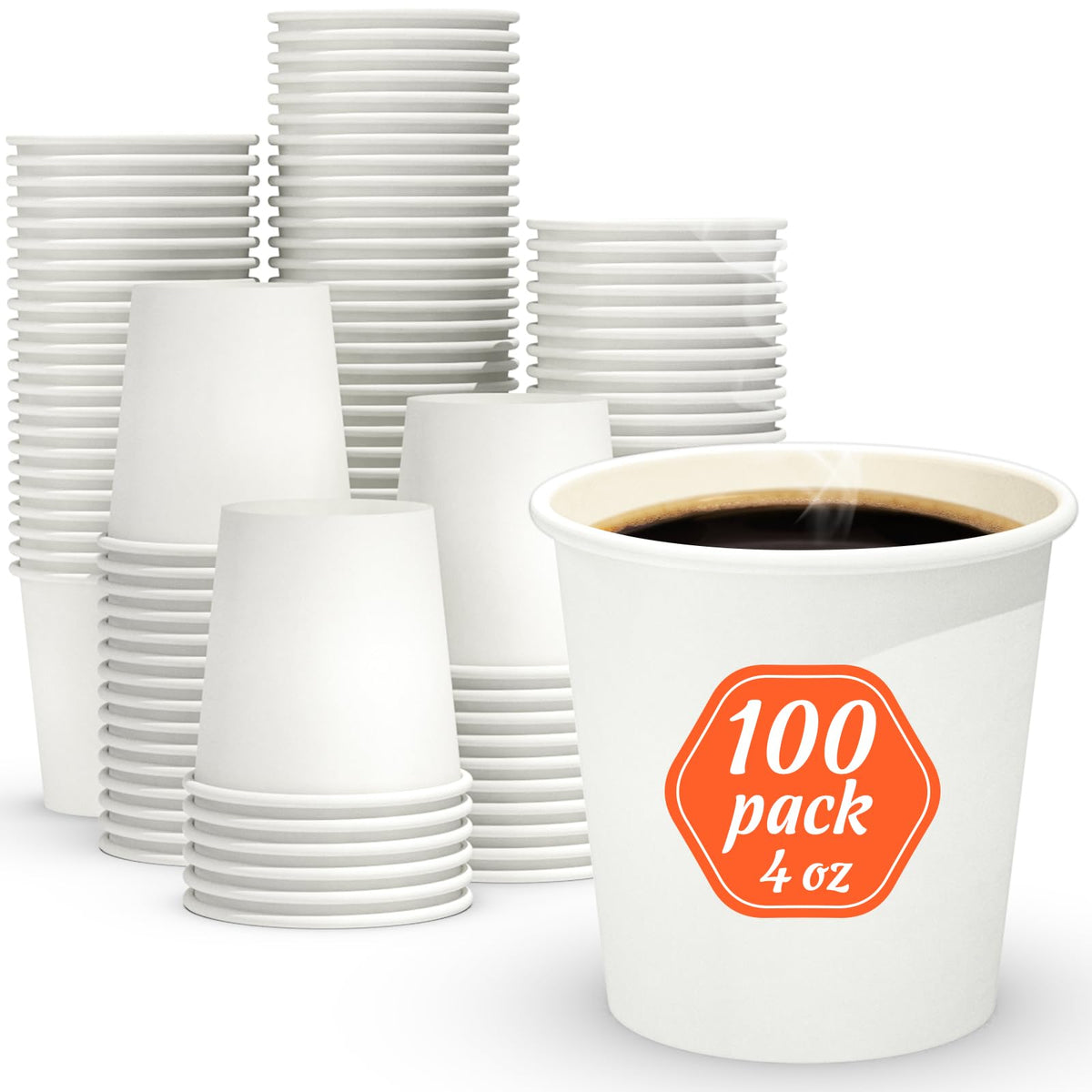 Dealusy 100 Count 8 oz Coffee Cups