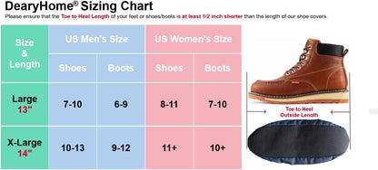 Reusable Shoe Covers, Non Slip Water Resistant Boot Covers for Construction &Household, 2 Pairs Extra Large Durable Overshoes to Keep Carpet Floors Clean