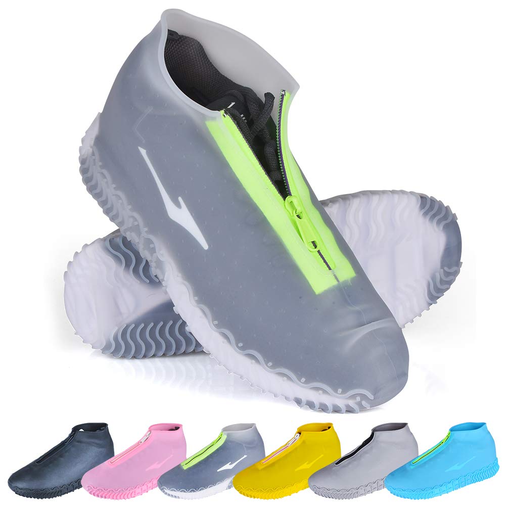 Shoe Covers Waterproof Reusable Foldable Not-Slip Rain Shoe Covers with Zipper,Shoe Protectors Overshoes Rain Galoshes for Kids Men and Women