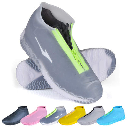 Shoe Covers Waterproof Reusable Foldable Not-Slip Rain Shoe Covers with Zipper,Shoe Protectors Overshoes Rain Galoshes for Kids Men and Women