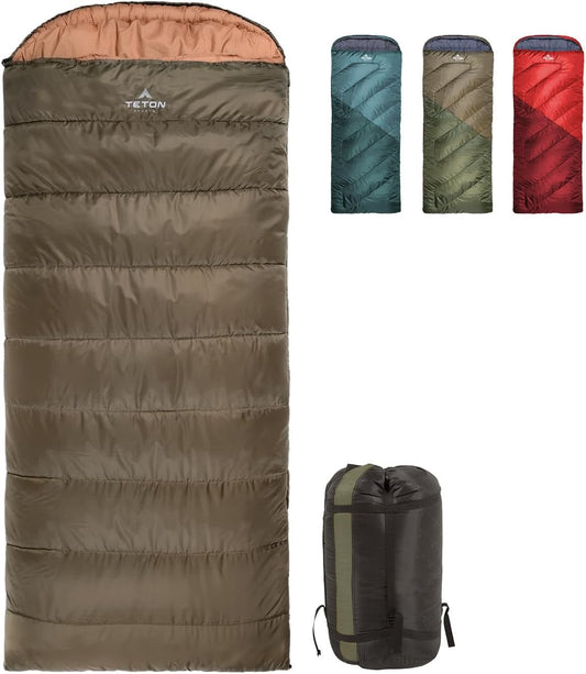 Teton Celsius Regular, 25F, 20F, 0F Degree Sleeping Bags, All Weather Bag for Adults and Kids, Camping Made Easy and Warm, Travel Sack Included