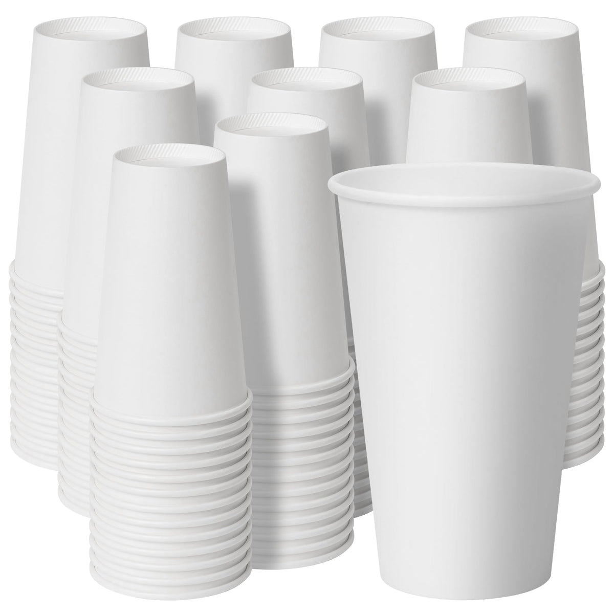 RACETOP Disposable Paper Coffee Cups with Lids, 12 oz, 100 Pack
