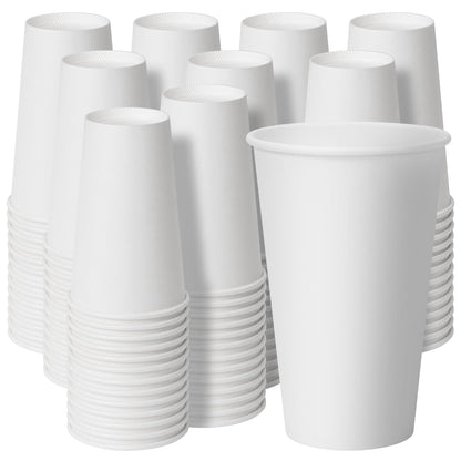 RACETOP Disposable Paper Coffee Cups with Lids, 12 oz, 100 Pack