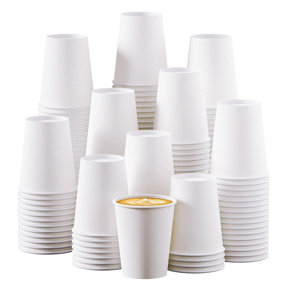 Turbo Bee 4 oz Paper Cups 300 Pack, Disposable Espresso Shot Cups, Small Coffee Tasting Cups, White Mini Paper Cups for Drink Samples, Espresso, Tea, Snacks, Office and Events