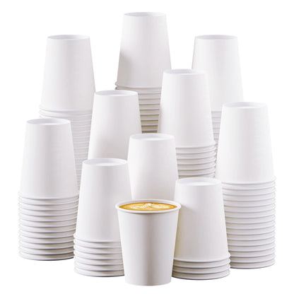Turbo Bee 4 oz Paper Cups 300 Pack, Disposable Espresso Shot Cups, Small Coffee Tasting Cups, White Mini Paper Cups for Drink Samples, Espresso, Tea, Snacks, Office and Events