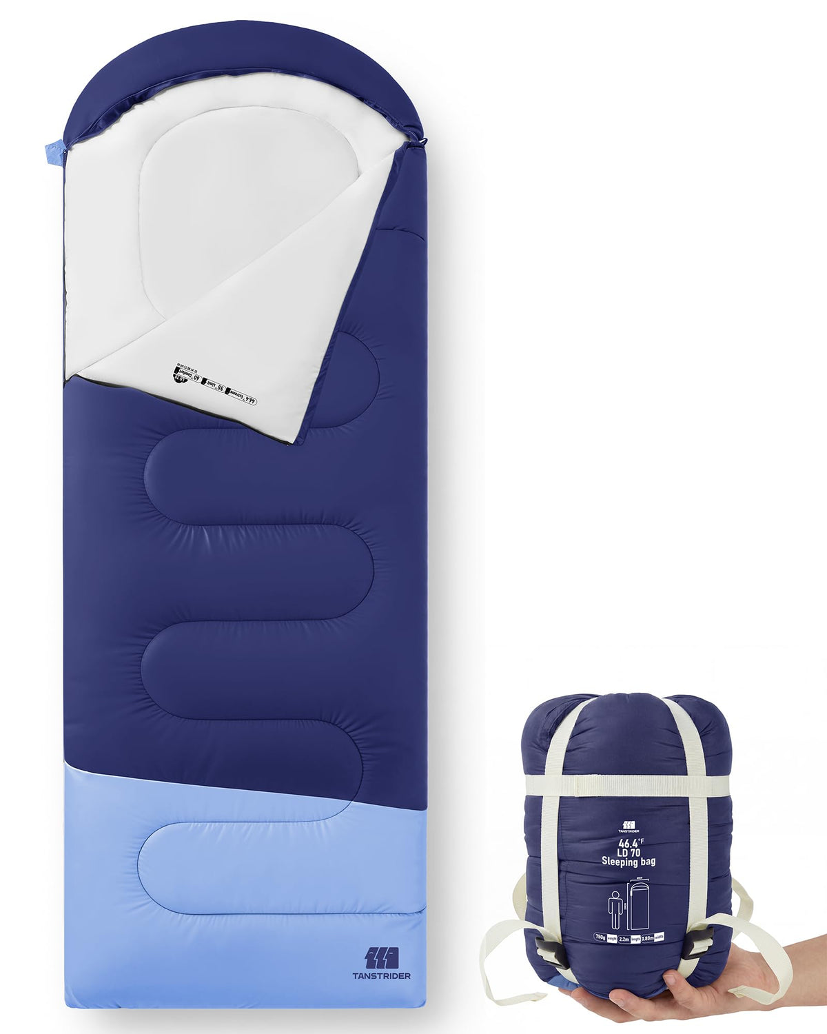 Ultralight Warm Weather Sleeping Bag - Portable, Waterproof, Compact Lightweight, Comfort with Compression Sack - Great for Outdoor Camping, Backpacking & Hiking