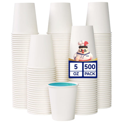JOLLY CHEF 8 oz Paper Coffee Cups, White Beverages 400 Pack Drinking Cups