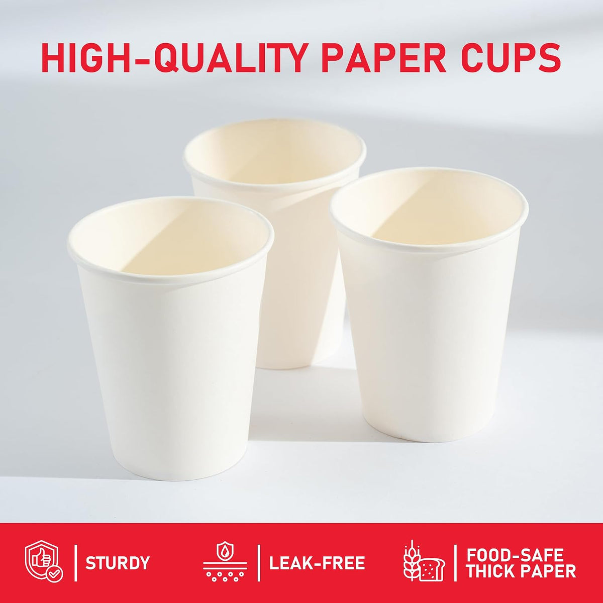 500 Pack 8 oz Paper Cups, Disposable Coffee Cups