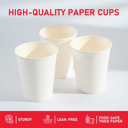 500 Pack 8 oz Paper Cups, Disposable Coffee Cups