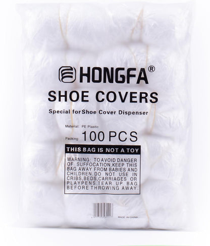 Disposable Shoe Cover Refills for Automatic Dispenser Machine - Waterproof, Non-Slip T-Buckle Plastic Booties for Indoors, Home, Construction and Carpet Protection 100 Pcs