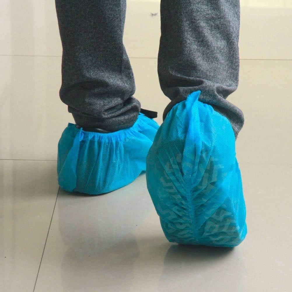 Shoe Covers Disposable Non Slip for Kids 50Pack (25Pairs) Non-woven Fabric Stretchable Durable - Fit US Children's 8-13.5/1-4 Blue(Small)