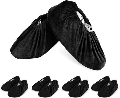 LAKE OF FIRE 5-Pair Reusable Shoe Covers, Non-Slip, Washable, and Thickened Boot Covers for Floor and Carpet Protection