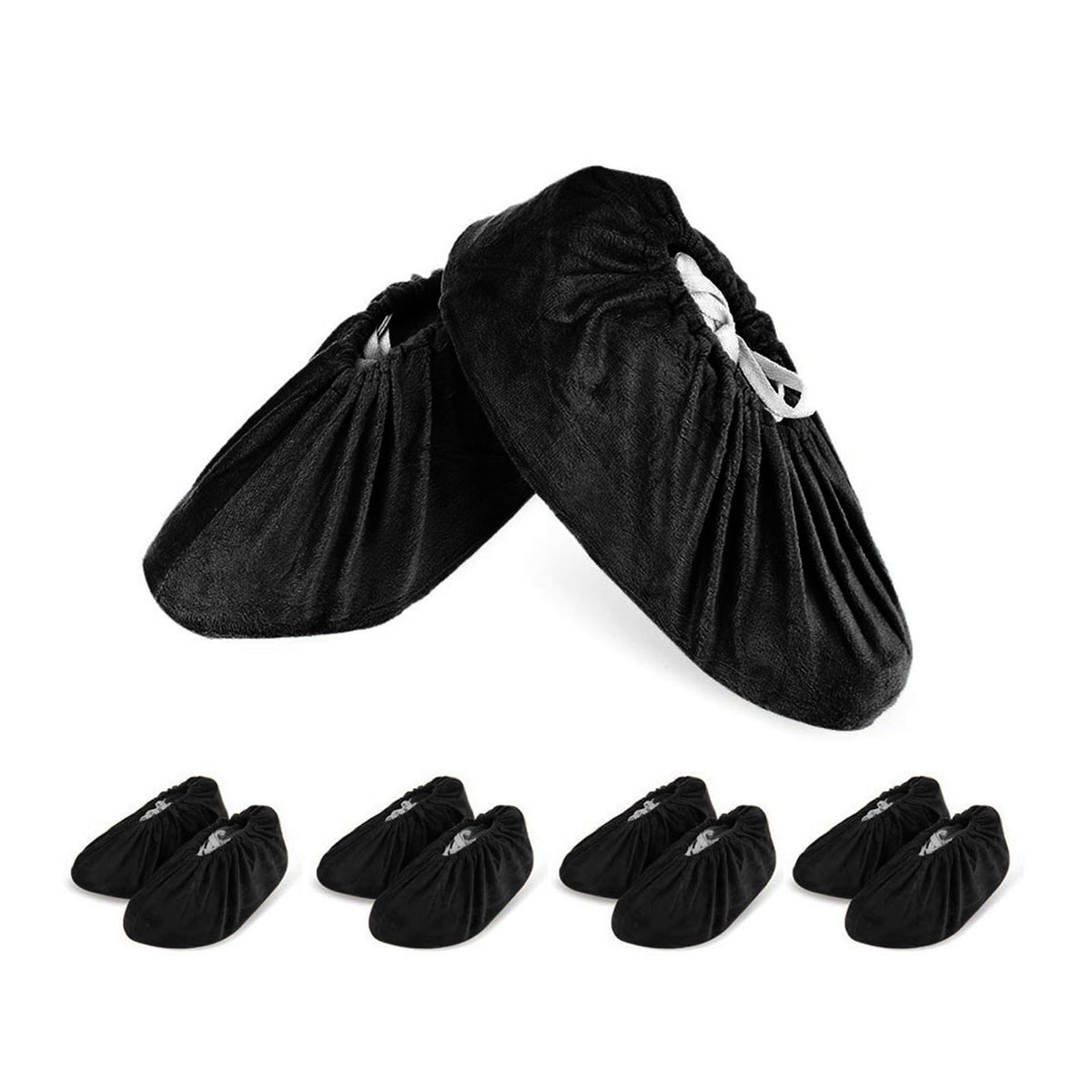 LAKE OF FIRE 5-Pair Reusable Shoe Covers, Non-Slip, Washable, and Thickened Boot Covers for Floor and Carpet Protection