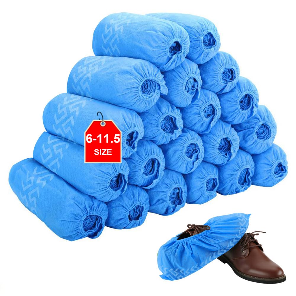 X-Large Shoe Covers Disposable 200 Pack (100 Pairs) Fit Shoe Sizes to Men's 13