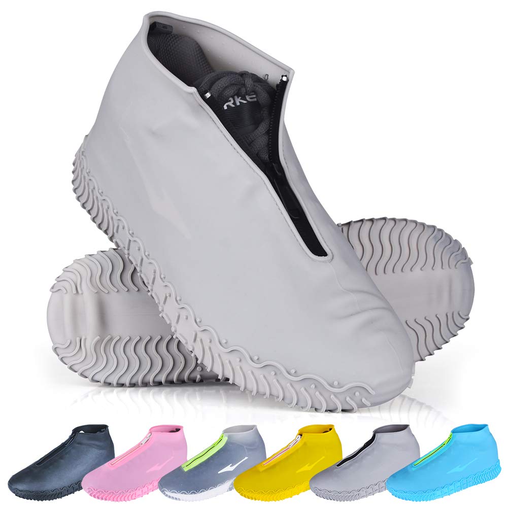 Shoe Covers Waterproof Reusable Foldable Not-Slip Rain Shoe Covers with Zipper,Shoe Protectors Overshoes Rain Galoshes for Kids Men and Women