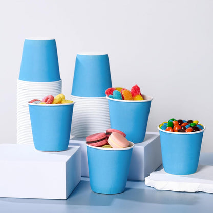 Turbo Bee 3oz Disposable Paper Cups 2400Pack, Small Bathroom Cups Bulk, Rinse Small Blue Paper Mouthwash Tumblers Perfect for Bathroom, Party, Picnic, Travel and Events