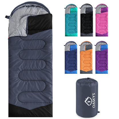 oaskys Camping Sleeping Bag - 3 Season Warm & Cool Weather - Summer Spring Fall Lightweight Waterproof for Adults Kids - Camping Essentials Gear Accessories Hiking Sleep Must Haves