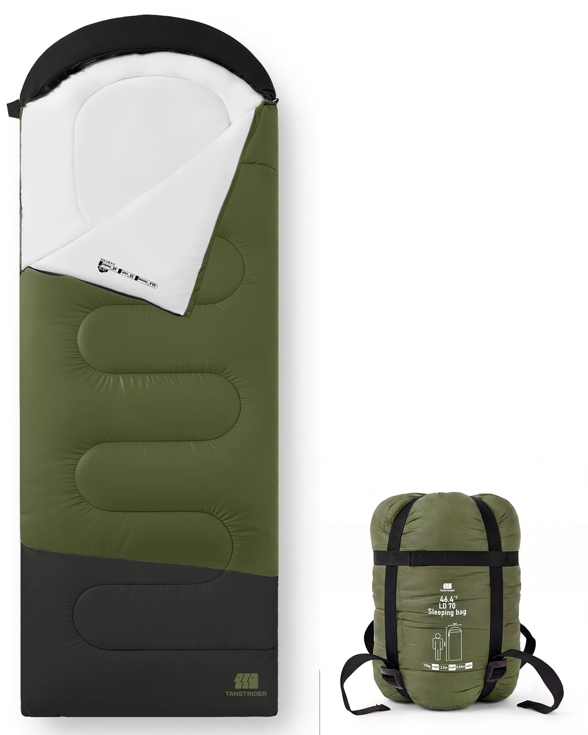 Ultralight Warm Weather Sleeping Bag - Portable, Waterproof, Compact Lightweight, Comfort with Compression Sack - Great for Outdoor Camping, Backpacking & Hiking