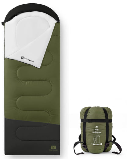 Ultralight Warm Weather Sleeping Bag - Portable, Waterproof, Compact Lightweight, Comfort with Compression Sack - Great for Outdoor Camping, Backpacking & Hiking