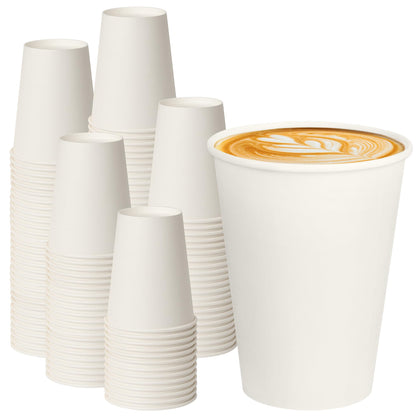 200 Pack 8oz Kraft Coffee Cups, Brown Kraft Disposable Paper Coffee Cups, Hot Coffee Cups & Cold Coffee Cups, Food-Safe Kraft Paper Cups, Heavy-Duty Disposable Paper Cups for Coffee, Tea, Cocoa, Water