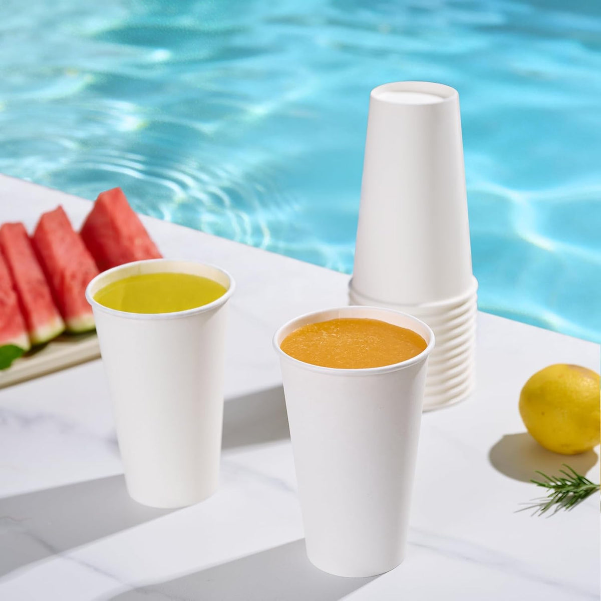LITOPAK 210 Pack 16 oz Paper Cups, White Disposable Coffee Cups
