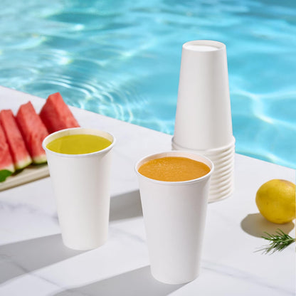 LITOPAK 210 Pack 16 oz Paper Cups, White Disposable Coffee Cups