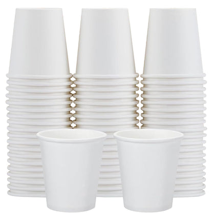 Clawsoff 300 Count 12 oz Paper Coffee Cups Disposable White Hot Coffee Cups