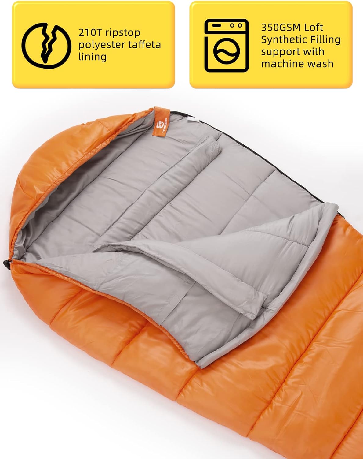 Bessport Mummy Sleeping Bag | 15-45 ℉ Extreme 3-4 Season Sleeping Bag for Adults Cold Weather– Warm and Washable, for Hiking Traveling & Outdoor Activities