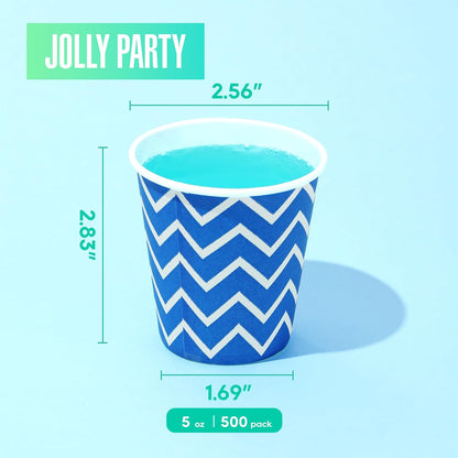JOLLY PARTY 500Pack 5oz Paper Cups Disposable Cups Small Mouthwash Cup