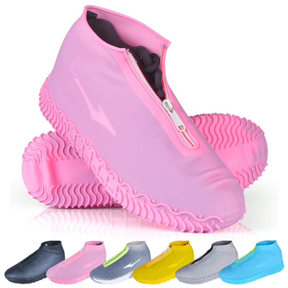 Shoe Covers Waterproof Reusable Foldable Not-Slip Rain Shoe Covers with Zipper,Shoe Protectors Overshoes Rain Galoshes for Kids Men and Women