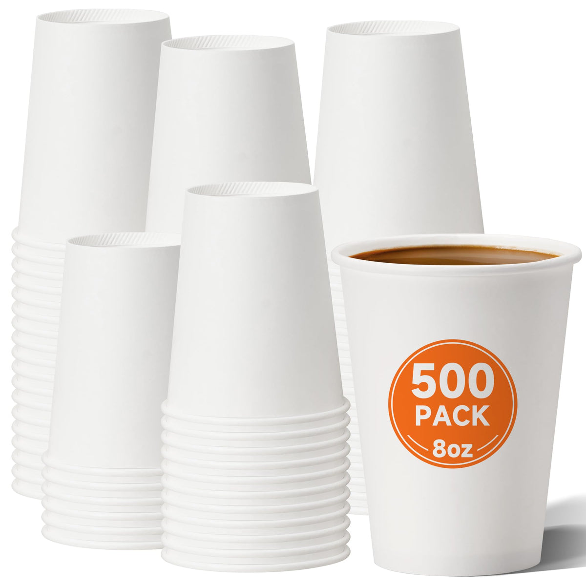 METAPRINT 300 Pack 12 oz Disposable Paper Coffee Cups, White