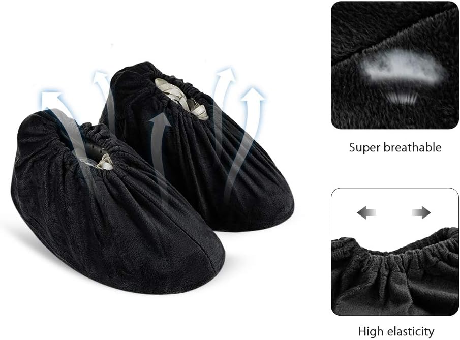 LAKE OF FIRE 5-Pair Reusable Shoe Covers, Non-Slip, Washable, and Thickened Boot Covers for Floor and Carpet Protection
