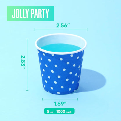 JOLLY PARTY 1000 Pack 5oz Paper Cups, Disposable Small Mouthwash Cups
