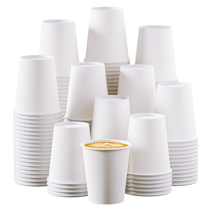 Turbo Bee 4 oz Paper Cups 300 Pack, Disposable Espresso Shot Cups, Small Coffee Tasting Cups, White Mini Paper Cups for Drink Samples, Espresso, Tea, Snacks, Office and Events