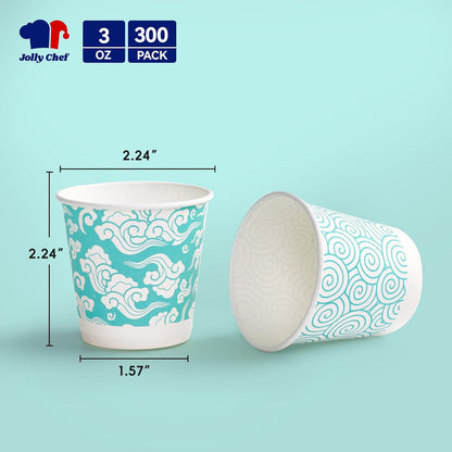 JOLLY CHEF 3 oz Disposable Bathroom Mouthwash Cups 300 Pack Paper Cups