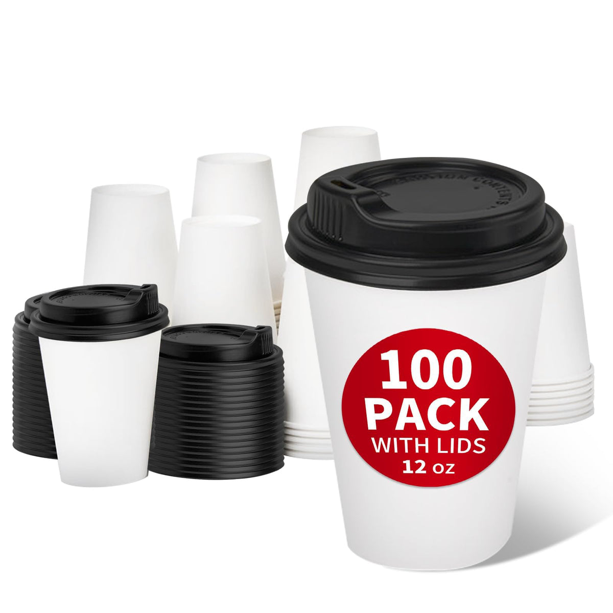 RACETOP 8 oz 1000 Pack Disposable Paper Coffee Cups, Ideal for Party, Home