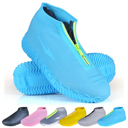 Shoe Covers Waterproof Reusable Foldable Not-Slip Rain Shoe Covers with Zipper,Shoe Protectors Overshoes Rain Galoshes for Kids Men and Women