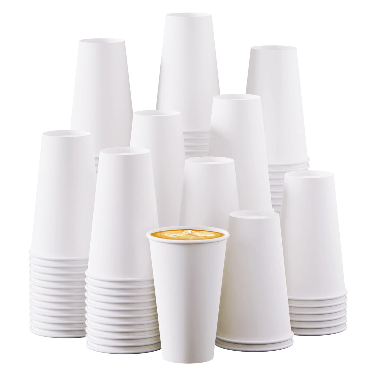 Turbo Bee 4 oz Paper Cups 300 Pack, Disposable Espresso Shot Cups, Small Coffee Tasting Cups, White Mini Paper Cups for Drink Samples, Espresso, Tea, Snacks, Office and Events