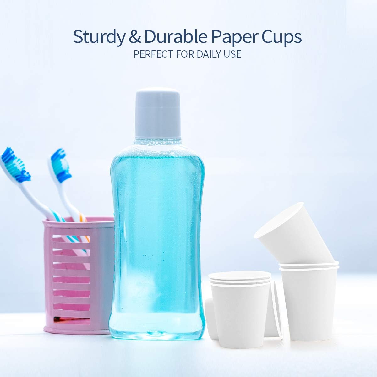 Turbo Bee 4 oz Paper Cups 300 Pack, Disposable Espresso Shot Cups, Small Coffee Tasting Cups, White Mini Paper Cups for Drink Samples, Espresso, Tea, Snacks, Office and Events