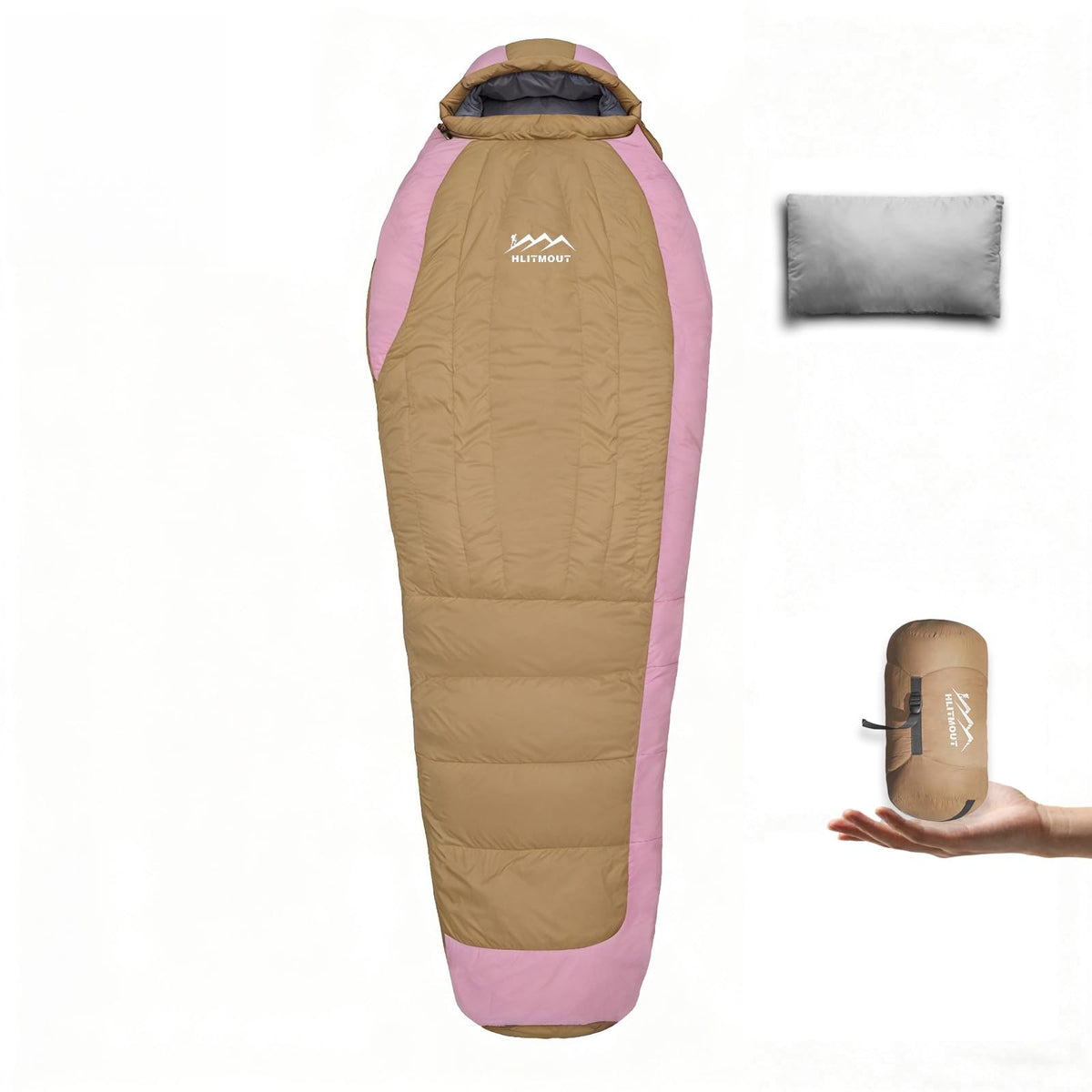 Down Sleeping Bag with Pillow for Adults and Teens