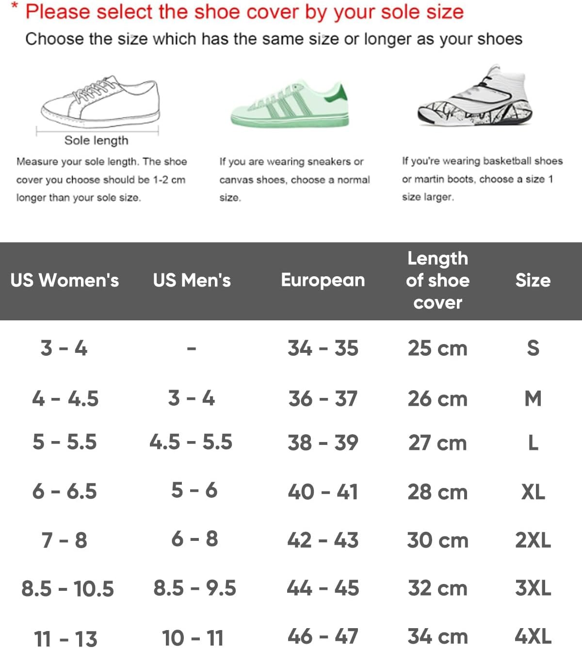 Waterproof Shoe Covers, Rain Shoe Covers Transparent Reusable Non Slip Shoe Cover for Outdoor Women and Men