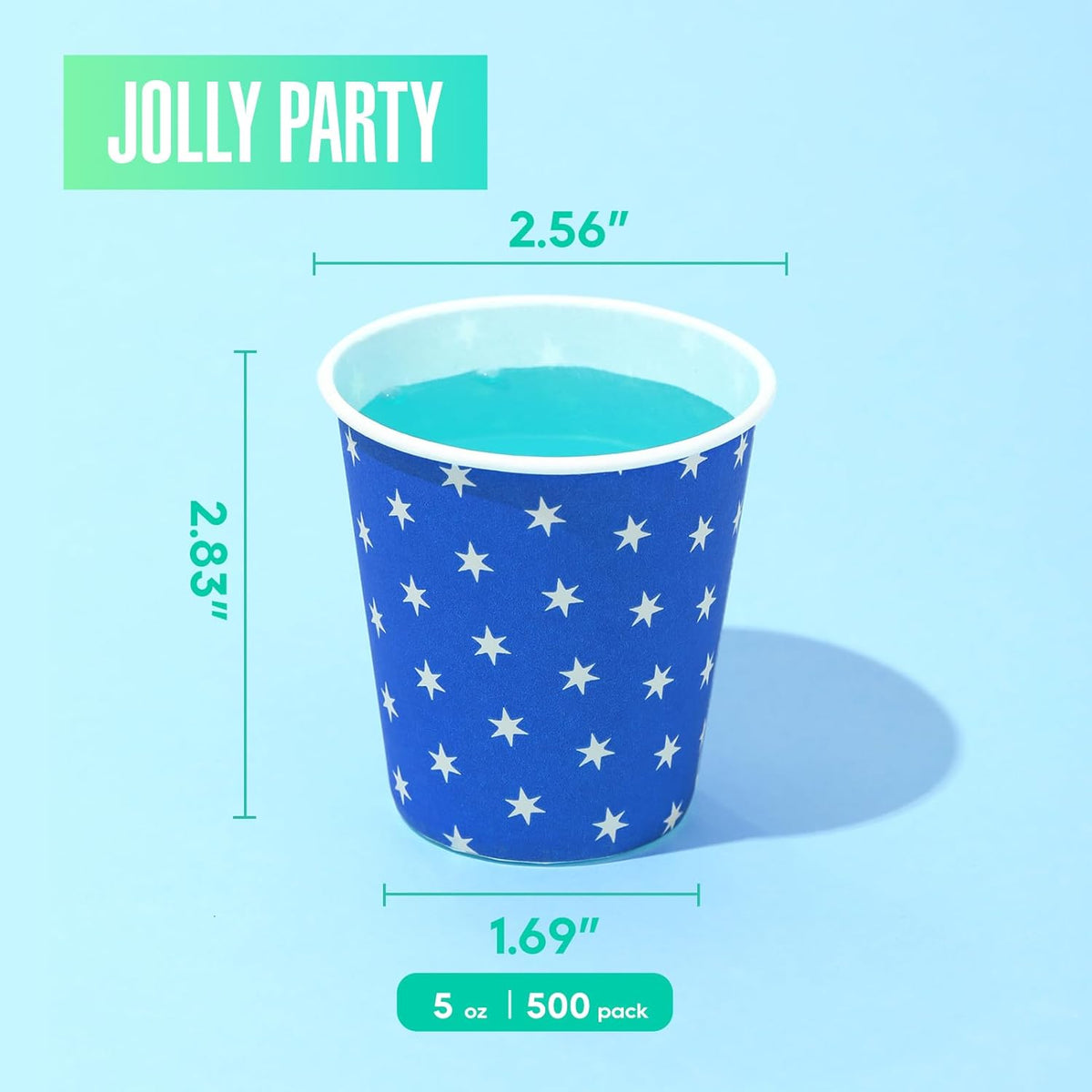 JOLLY PARTY 500Pack 5oz Paper Cups Disposable Cups Small Mouthwash Cup