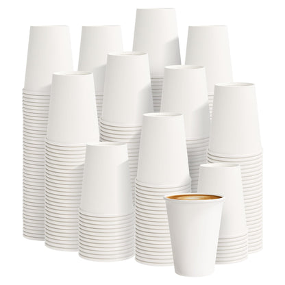200 Pack 8oz Kraft Coffee Cups, Brown Kraft Disposable Paper Coffee Cups, Hot Coffee Cups & Cold Coffee Cups, Food-Safe Kraft Paper Cups, Heavy-Duty Disposable Paper Cups for Coffee, Tea, Cocoa, Water