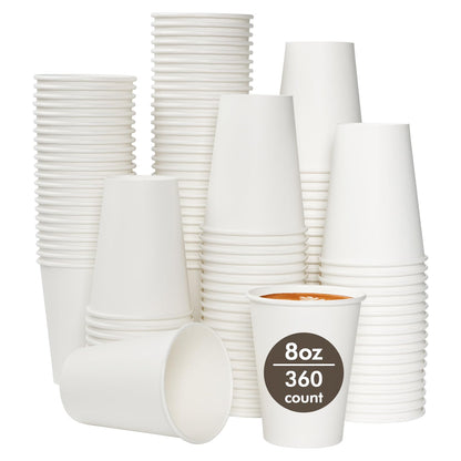 TV TOPVALUE 5 oz Paper Cups, 200 Count Small Disposable Water Cups, White