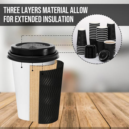 BYSNOW 100 Pack 16 oz Coffee Cups with Lids Disposable To Go Paper Cups