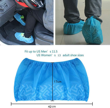 Disposable Boot & Shoe Covers Non Slip 100 Pack Fits Shoe Size up to US Men's 12