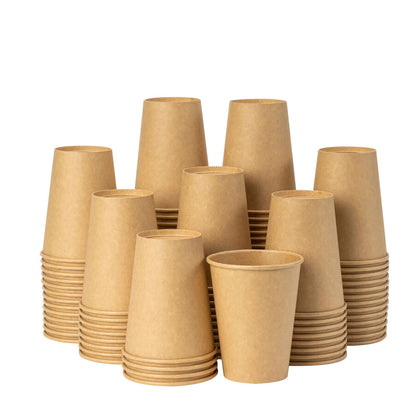 RACETOP 12 oz 50 pack Disposable Paper Coffee Cups with Lids and Sleeves